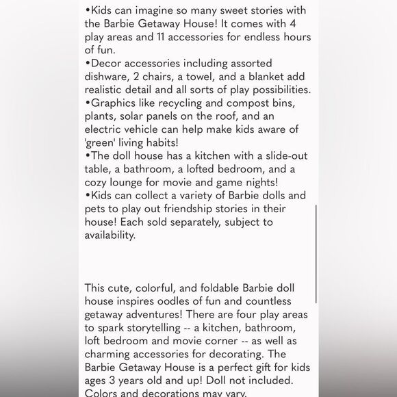 Barbie -  Getaway House Playset with 4 Play Areas and Pink - Picture 11 of 12